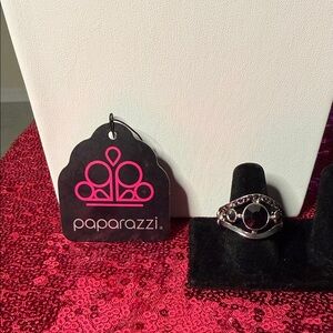 Paparazzi Silver Ring with Black Accents
